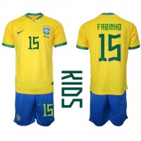 Brasilia Fabinho #15 Koti Peliasu Lasten MM-kisat 2022 Lyhythihainen (+ Lyhyet housut)